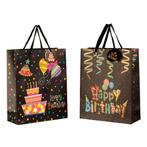 Geschenktasje Cadeau tas  Happy Birthday met glitter, Nieuw, Ophalen of Verzenden