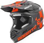 Bogotto V328 Xadrez Carbon Zwart Oranje Crosshelm, Motoren, Kleding | Motorhelmen, XS, Nieuw met kaartje, Overige merken, Heren