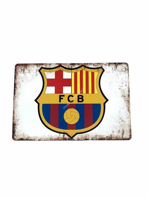 Metalen Wandbord - FC Barcelona - Voetbal, Huis en Inrichting, Woonaccessoires | Wanddecoraties, Ophalen of Verzenden