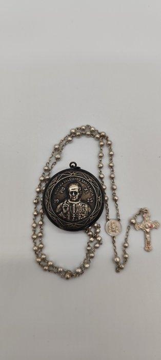 Rozenkrans - .800 zilver, Paus Pius XI - 1925 - Heilig Jaar, Antiek en Kunst, Antiek | Boeken en Bijbels