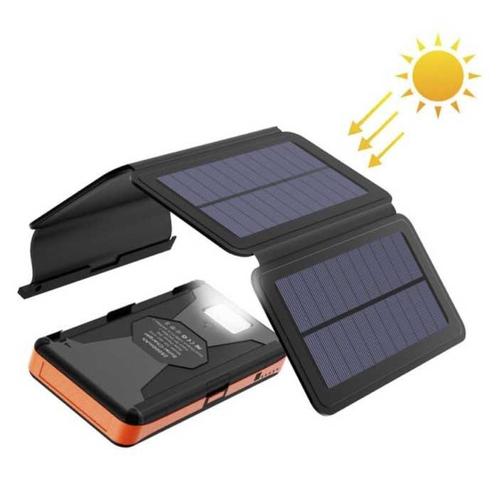 26800mAh Draagbare Solar Powerbank 4 Zonnepanelen -, Telecommunicatie, Mobiele telefoons | Telefoon-opladers, Nieuw, Verzenden