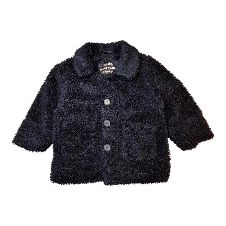 Mini Rodini Black Sherpa Coat Size 80/86 cm, Kinderen en Baby's, Kinderkleding | Overige, Verzenden