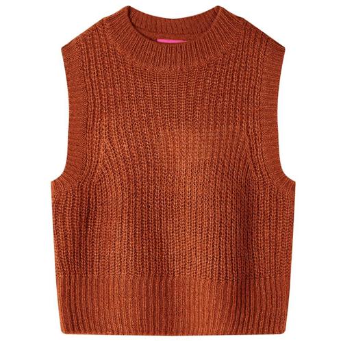 vidaXL Kinderspencer gebreid 92 cognackleurig, Kinderen en Baby's, Kinderkleding | Overige, Nieuw, Verzenden