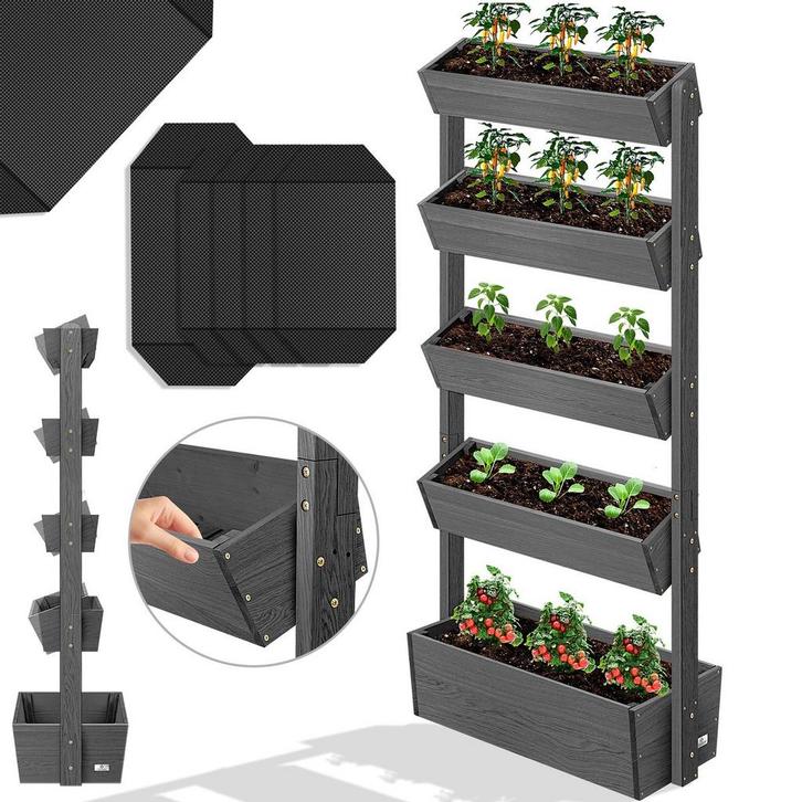 Verticale tuin met 5x plantenbak / bloempot - 180 cm hoog -, Tuin en Terras, Bloempotten, Verzenden