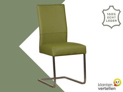 Leren eetkamerstoel Remix - Toledo Apple Green (groen) -, Huis en Inrichting, Stoelen, Eén, Nieuw, Leer, Ophalen of Verzenden