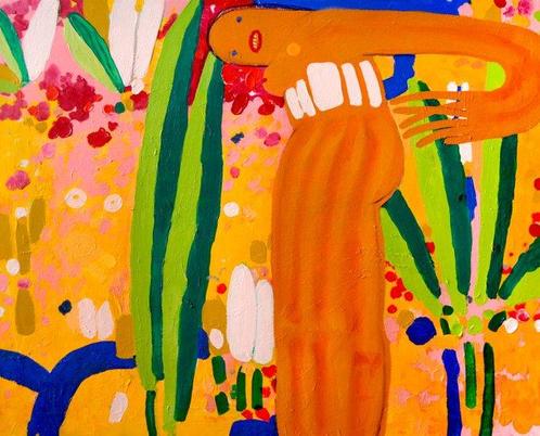 Yana Medow - Golden Muse XL, Antiek en Kunst, Kunst | Schilderijen | Modern
