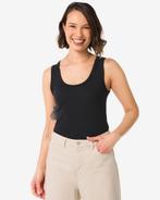 HEMA Dames singlet Anouk met ribbels zwart 2 voor 14.99, Kleding | Dames, Verzenden, Nieuw