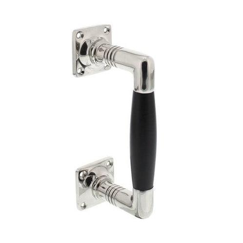 Greep ton basic 150 mm vierkant rozet nikkel - ebbenhout, Doe-het-zelf en Verbouw, Hang- en Sluitwerk, Overige typen, Nieuw, Overige materialen