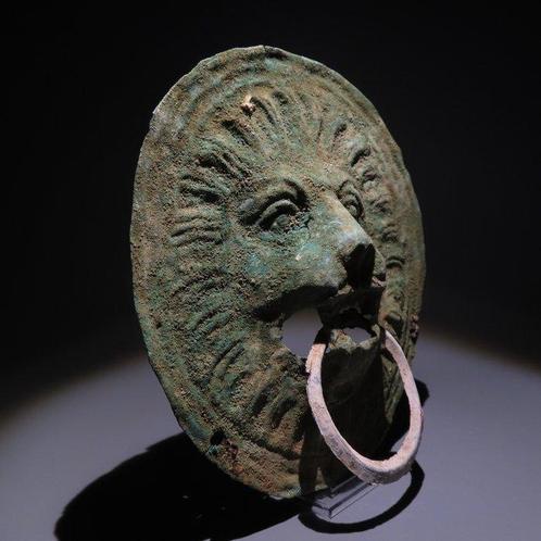 Oud-Romeins Brons Leeuwenprotoom. 2e-3e eeuw n.Chr. 19 cm, Verzamelen, Mineralen en Fossielen
