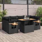 vidaXL 7-delige Loungeset met kussens poly rattan acacia, Tuin en Terras, Tuinsets en Loungesets, Verzenden, Nieuw, Rotan, Loungeset