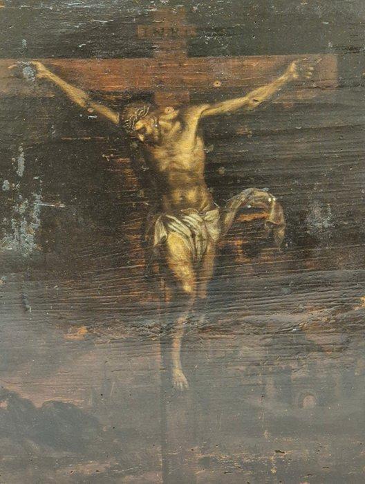 Scuola Romana (XVII) - Crocifissione, Antiek en Kunst, Kunst | Schilderijen | Klassiek