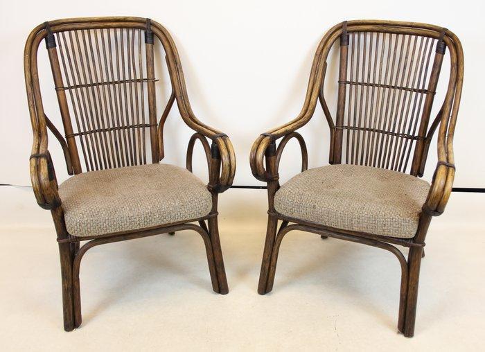 Fauteuil - Bamboe - Manou Style - Twee fauteils, Antiek en Kunst, Curiosa en Brocante