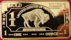 1 Troy Oz 100 Mills 24K .999 goud USA Bullion Buffalo baar!!, Postzegels en Munten, Verzenden, Koper