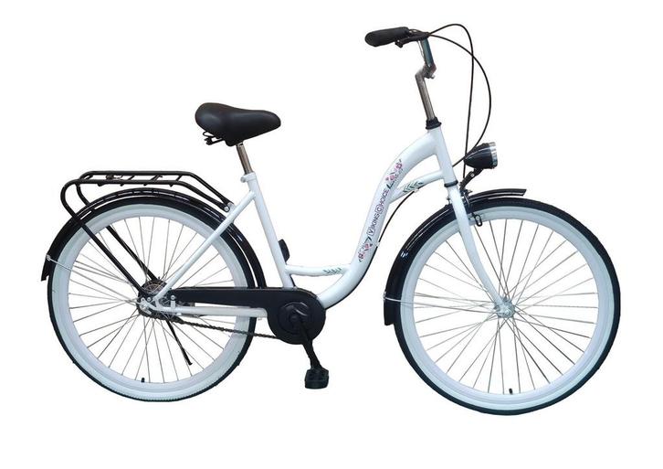 Fiets voor meisje - meisjesfiets 26 inch - zwart wit, Fietsen en Brommers, Fietsen | Meisjes, Nieuw, Ophalen of Verzenden