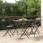 vidaXL Bistrostoelen 6 st inklapbaar poly rattan en staal, Tuin en Terras, Tuinstoelen, Verzenden, Nieuw, Rotan