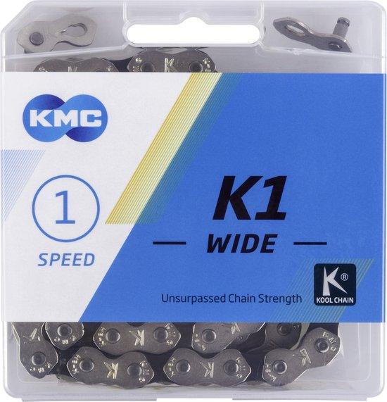 KMC K1 fietsketting 1/2x1/8 112 schakels zilver/zwart in, Fietsen en Brommers, Fietsaccessoires | Overige Fietsaccessoires, Verzenden