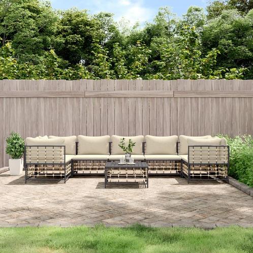 vidaXL 8-delige Loungeset met kussens poly rattan, Tuin en Terras, Tuinsets en Loungesets, Loungeset, Nieuw, Rotan, Verzenden