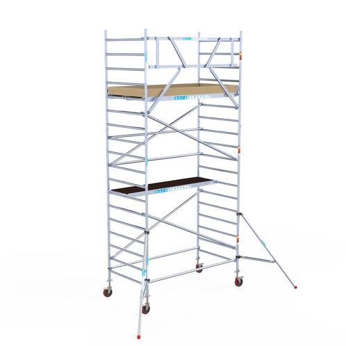 Basic rolsteiger 135 x 6,2m werkhoogte, Doe-het-zelf en Verbouw, Steigers, Rolsteiger of Kamersteiger, Nieuw, 5 meter of hoger