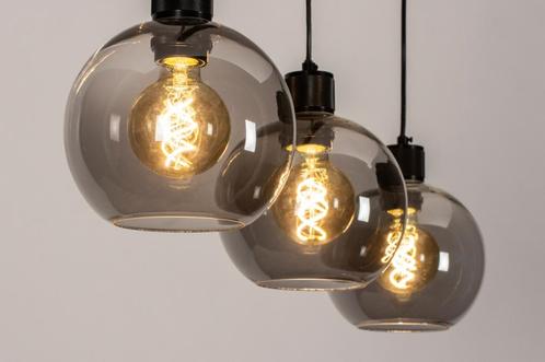Rietveld Hanglampen - Zwart, Grijs - Glas, Metaal, Huis en Inrichting, Lampen | Hanglampen, Verzenden