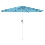 Parasol Blauw | Retourdeal | 40% Korting, Tuin en Terras, Parasols, Kantelbaar, Nieuw, Ophalen of Verzenden, Stokparasol