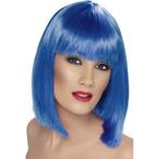Blauwe glamour damespruik - Damespruiken, Verzenden, Nieuw