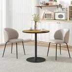 TRUUSK Ronde Eettafel - Moderne Keukentafel - Houtlook Plaat, Huis en Inrichting, Tafels | Eettafels, Verzenden, Nieuw