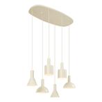 Scandinavische hanglamp creme 6-lichts - Biles, Huis en Inrichting, Lampen | Hanglampen, Nieuw, Metaal, Scandinavisch, 75 cm of meer