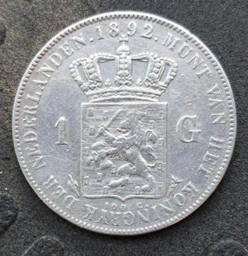 Nederland. Wilhelmina. 1 Gulden 1892 (Zonder Minimumprijs), Postzegels en Munten, Munten | Nederland