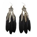 Fako Bijoux® - Oorbellen - Veren - Dromenvanger - Vierkant, Verzenden, Nieuw