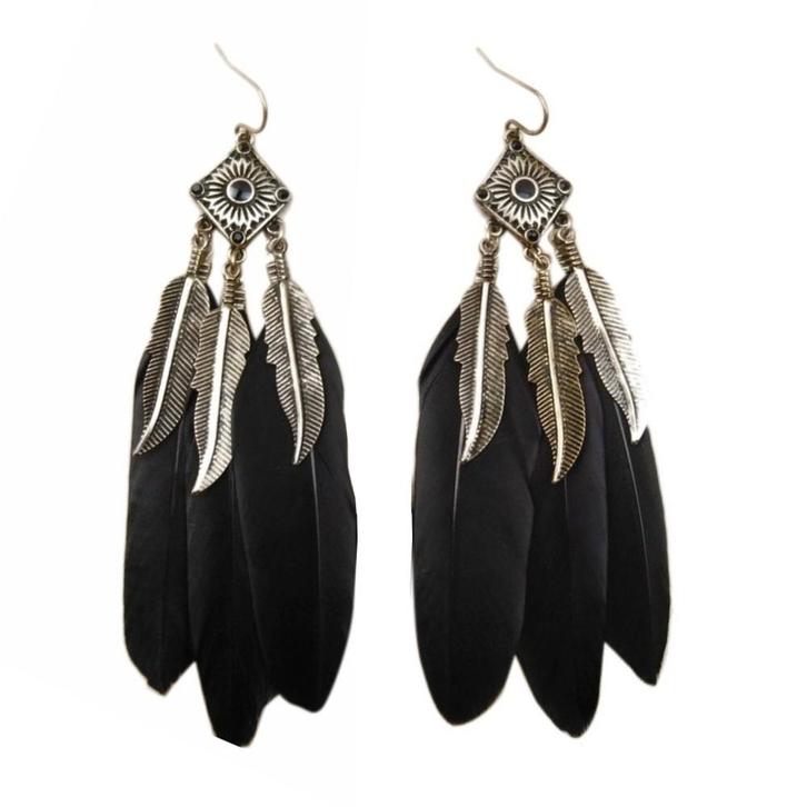 Fako Bijoux - Oorbellen - Veren - Dromenvanger - Vierkant, Sieraden, Tassen en Uiterlijk, Oorbellen, Verzenden