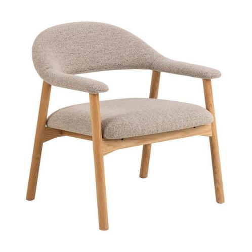 *WOONWINKEL* Fauteuil Eiken Met Beige Boucle, Huis en Inrichting, Fauteuils, Nieuw, Verzenden