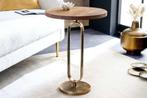 Ronde Bijzettafel ELEGANCE 60cm Messing Mango Hout Metaal, Huis en Inrichting, Tafels | Sidetables, Ophalen of Verzenden, Nieuw