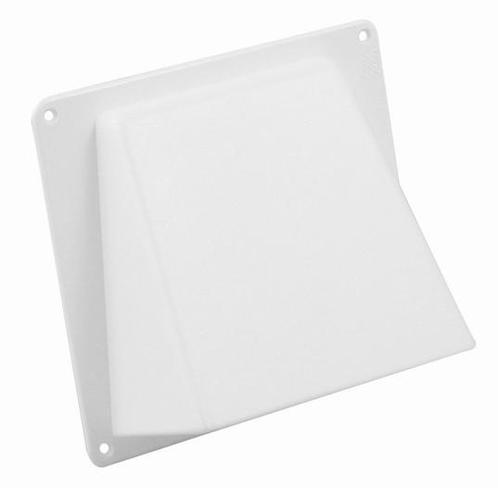 Kunststof gevelkap met klep aansluitmaat Ø 125mm - Wit, Doe-het-zelf en Verbouw, Ventilatie en Afzuiging, Nieuw, Verzenden