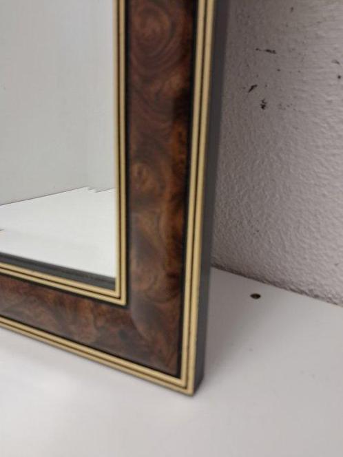 Spiegel - Glas, Hout - 90 cm facet geslepen, Antiek en Kunst, Curiosa en Brocante