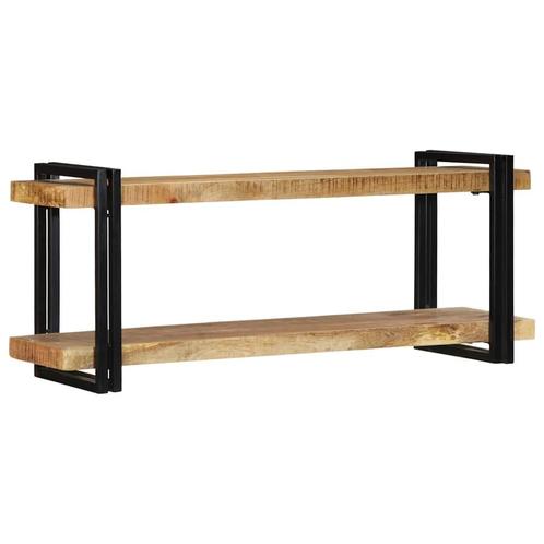 vidaXL Wandschap 110x33x45 cm massief ruw mangohout, Huis en Inrichting, Woonaccessoires | Cd- en Dvd-rekken, Nieuw, Verzenden