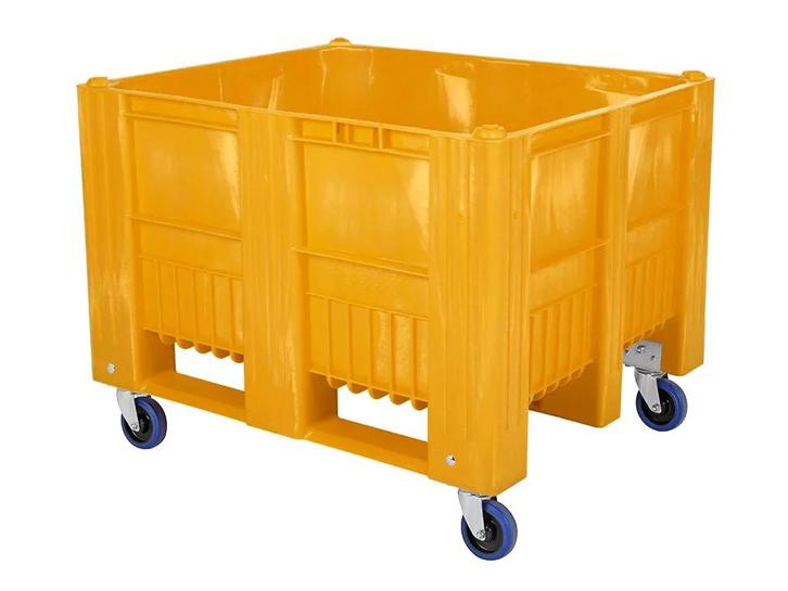 CB3 kunststof palletbox - 1200 x 1000 mm - 4 wielen - geel, Diversen, Overige Diversen, Nieuw, Ophalen of Verzenden