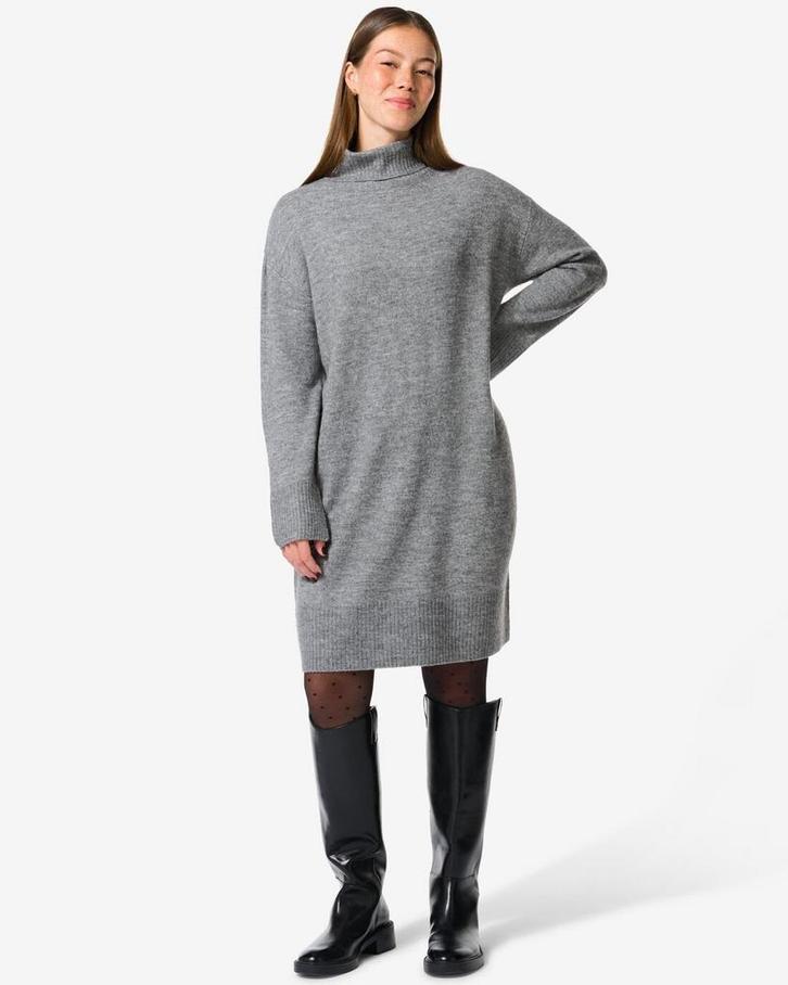 HEMA Damesjurk Frankie lichtgrijs, Kleding | Dames, Jurken, Nieuw, Verzenden