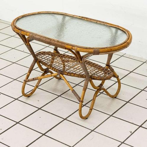 Bamboe en Rotan Salontafel, Huis en Inrichting, Tafels | Salontafels, Ophalen of Verzenden