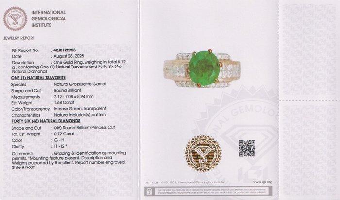 Ring - 14 karaat Roségoud - 2.40ct. tw. Tsavoriet - Diamant, Sieraden, Tassen en Uiterlijk, Ringen