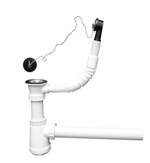 Afvoerplug met overloop, stop, ketting en bekersifon, Zakelijke goederen, Horeca | Overige, Verzenden