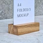 HOCHO Eiken Menustandaard  A4 Gevouwen - Houten Basis - S..., Ophalen of Verzenden, Nieuw