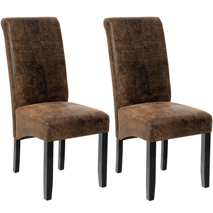 Eetkamerstoel, ergonomisch, massief hardhout - oud bruin, Se, Huis en Inrichting, Stoelen, Verzenden