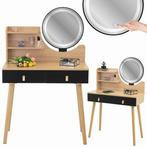 Kaptafel met LED spiegel - make up tafel - 2 lades - hout..., Ophalen of Verzenden, Nieuw