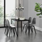 Eethoek Delft glazen eettafel met 4 stoelen zwart en grijs, Huis en Inrichting, Tafels | Eettafels, Verzenden, Nieuw