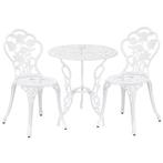 Bistroset balkonset gietijzer tuintafel en 2 tuinstoelen wit, Tuin en Terras, Tuinsets en Loungesets, Verzenden, Nieuw