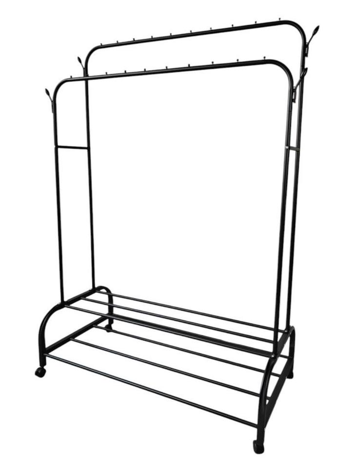Kledingrek met wieltjes | Metaal | 110x55x165cm | Zwart, Kleding | Dames, Kledingrekken, Met wielen, Nieuw, Verzenden