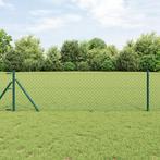vidaXL Kettinglink Schutting Groen 0.4x10 m Staal, Tuin en Terras, Verzenden, Nieuw
