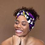Afrikaanse Paars / Gele Samakaka hoofddoek - headwrap, Kleding | Dames, Hoeden en Petten, Ophalen of Verzenden, Nieuw