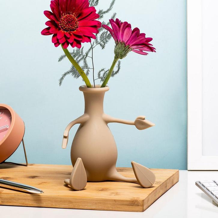 Florino Flexibele Vaas - Grijs, Huis en Inrichting, Woonaccessoires | Vazen, Verzenden