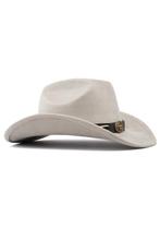 Cowboyhoed Grijs Gevlochten Band Grijze Cowboy Western Hoed, Ophalen of Verzenden, Nieuw, Overige maten, Carnaval